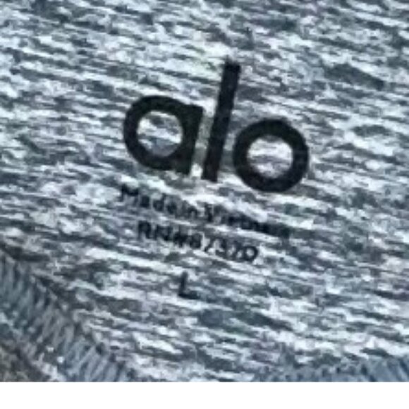 Alo Yoga High Waist Alosoft Lounge Leggings Heather Ribbed Cuff Blue Grey Size L - Picture 3 of 10